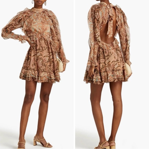 ZIMMERMANN Dress Candescent Waterfall - Size 0 US 4 - Picture 1 of 10
